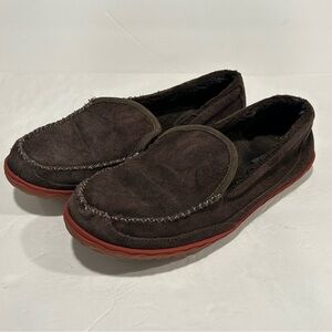 L.L. Bean Mens Mountain Suede Leather Slippers Mocs Brown In/Out Shoes Size 9